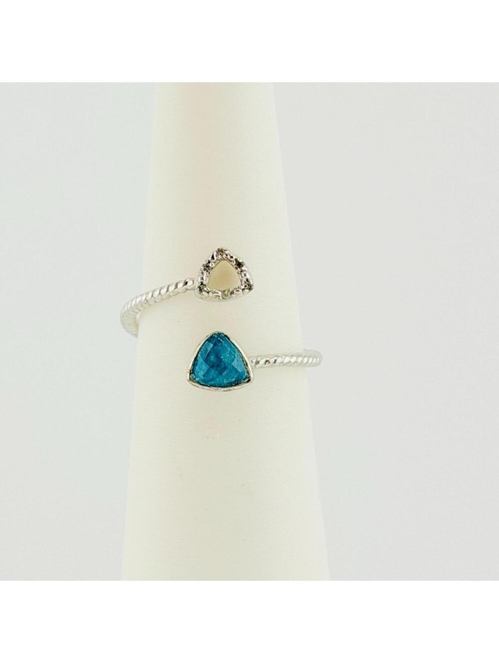 Bomb Party Sz 6 "It's A Beautiful View"Genuine Blue Apatite Quartz RETRO RBP3727